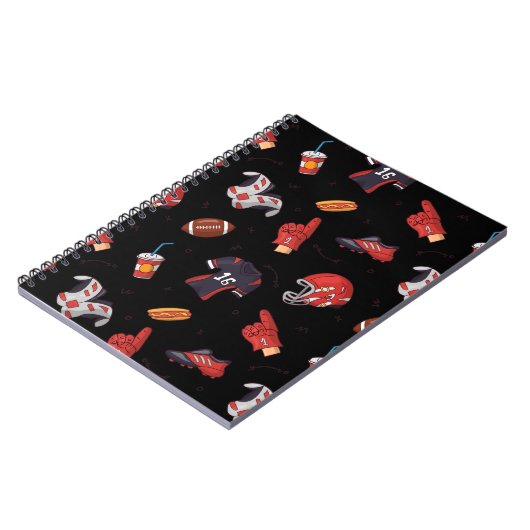 フードパターン付きサッカースポーツ用具 ノートブック (左側)