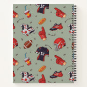 フードパターン付きサッカースポーツ用具 ノートブック (裏面)