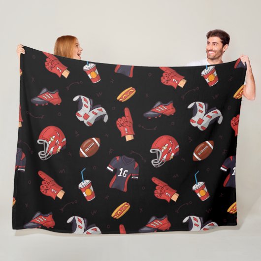 フードパターン付きサッカースポーツ用具 フリースブランケット (インサイチュ)