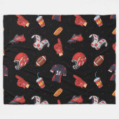 フードパターン付きサッカースポーツ用具 フリースブランケット (正面(横))