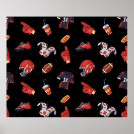 フードパターン付きサッカースポーツ用具 ポスター