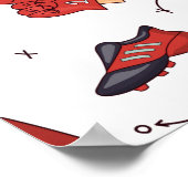 フードパターン付きサッカースポーツ用具 ポスター (角)