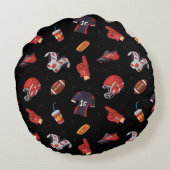 フードパターン付きサッカースポーツ用具 ラウンドクッション (裏面)