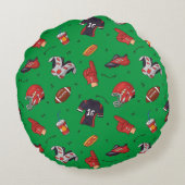 フードパターン付きサッカースポーツ用具 ラウンドクッション (裏面)