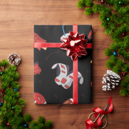 フードパターン付きサッカースポーツ用具 ラッピングペーパー