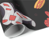 フードパターン付きサッカースポーツ用具 ラッピングペーパー (ロールコーナー)