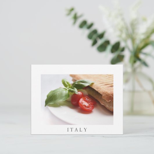 フードパニイタリアンニサンドイッチホワイト文字はがき ポストカード (スタンド正面)