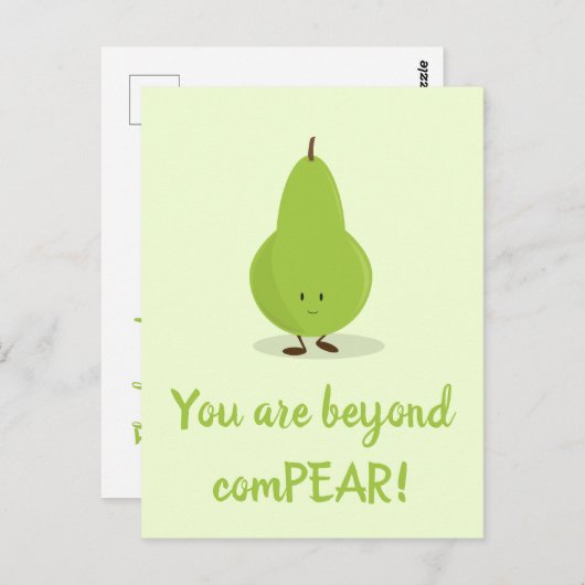 フードパンありがとう梨フルーツかわいい食べ物 ポストカード (正面/裏面)