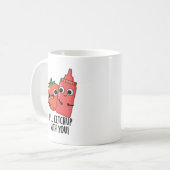 フードパンでケチャッおもしろいプする コーヒーマグカップ (正面左)