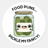 フードパンズマイフードパファンシーンおもしろいをピクルス ラウンドシール (正面)