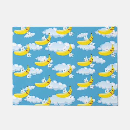 フードパーティー漫画バナナ ドアマット (正面)