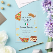 フードピイタリアンザ&パスタ誕生日パーティーテーマ アクリル招待状 (インサイチュ (ウェディング))