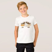 フードファイト!ホットドッグ対ポツステッカー Tシャツ (正面フル)