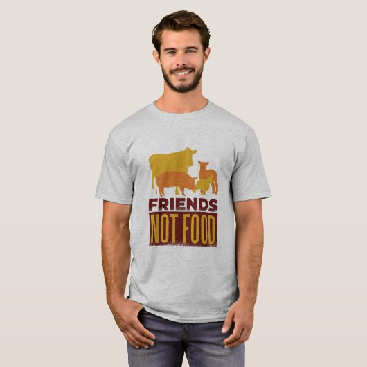 フードファーム動物ではない友人 Tシャツ (正面フル)