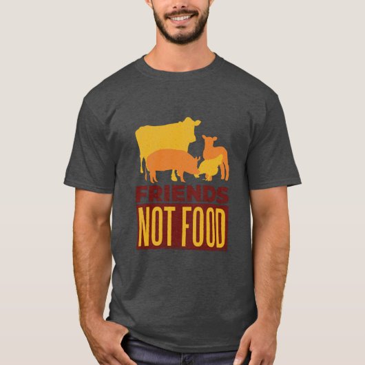 フードファーム動物ではない友人 Tシャツ (正面)
