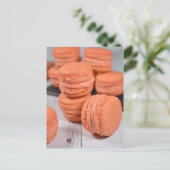 フードフォトグフランスのレーシピーチマカロン ポストカード (スタンド正面)