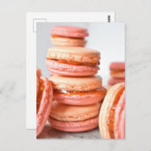 フードフォトグフランスのレーシピーチマカロン ポストカード (正面/裏面)