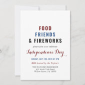 フードフレンズと花火の独立記念日 招待状 (正面)