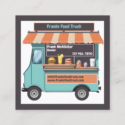 フードフードトラック スクエア名刺 (正面)