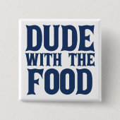 フードブルーの男 缶バッジ (正面)