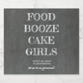 フードブーズケーキガールズおもしろいグロムスマン提案 ビールラベル (シングルラベル)
