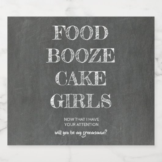 フードブーズケーキガールズおもしろいグロムスマン提案 ビールラベル (シングルラベル)