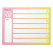 フードプランウィークリー食事計画メモ帳 ノートパッド (正面)