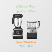 フードプロセッサ&ブレンダー漫画イラストレーション ウィンドウサイン (シート)