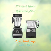 フードプロセッサ&ブレンダー漫画イラストレーション ウィンドウサイン (シート3)