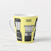 フードプロセッサ&ブレンダー漫画イラストレーション カフェラテマグ (左アングル)