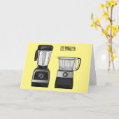 フードプロセッサ&ブレンダー漫画イラストレーション カード (黄色い花)