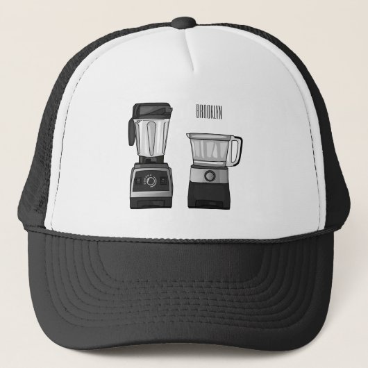 フードプロセッサ&ブレンダー漫画イラストレーション キャップ (正面)