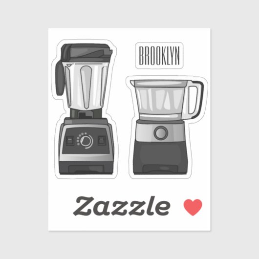 フードプロセッサ&ブレンダー漫画イラストレーション シール (シート)