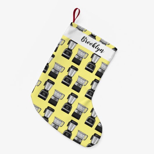 フードプロセッサ&ブレンダー漫画イラストレーション スモールクリスマスストッキング (正面 (吊り時))