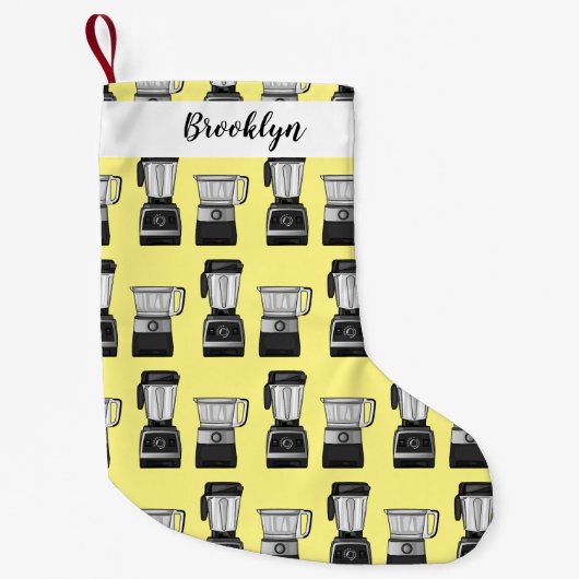 フードプロセッサ&ブレンダー漫画イラストレーション スモールクリスマスストッキング (正面)