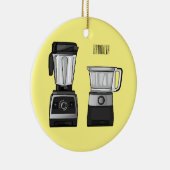 フードプロセッサ&ブレンダー漫画イラストレーション セラミックオーナメント (右)