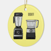 フードプロセッサ&ブレンダー漫画イラストレーション セラミックオーナメント (左)