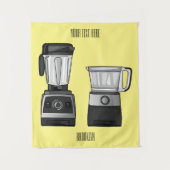 フードプロセッサ&ブレンダー漫画イラストレーション タペストリー (正面)
