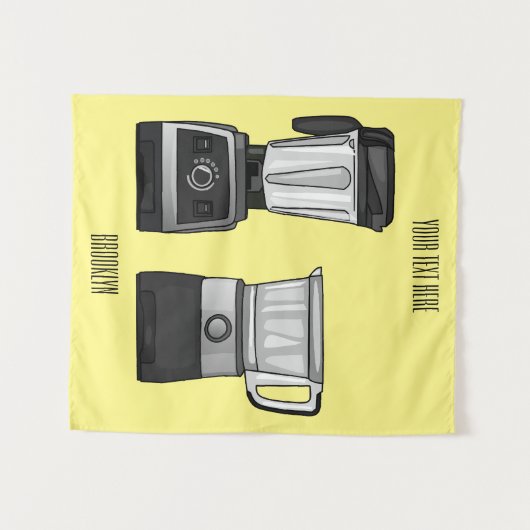 フードプロセッサ&ブレンダー漫画イラストレーション タペストリー (正面(横))