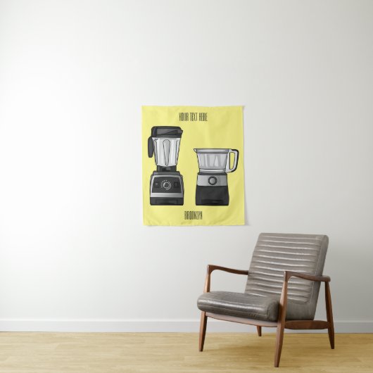 フードプロセッサ&ブレンダー漫画イラストレーション タペストリー (インサイチュ)