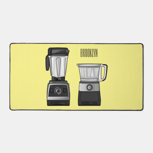 フードプロセッサ&ブレンダー漫画イラストレーション デスクマット (正面)