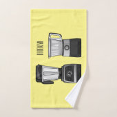 フードプロセッサ&ブレンダー漫画イラストレーション バスタオルセット (ハンドタオル)