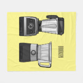 フードプロセッサ&ブレンダー漫画イラストレーション フリースブランケット (正面(横))