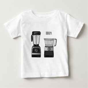 フードプロセッサ&ブレンダー漫画イラストレーション ベビーTシャツ