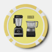フードプロセッサ&ブレンダー漫画イラストレーション ポーカーチップ (裏面)
