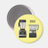 フードプロセッサ&ブレンダー漫画イラストレーション マグネット (正面/裏面)