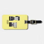 フードプロセッサ&ブレンダー漫画イラストレーション ラゲッジタグ (正面横)