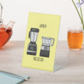 フードプロセッサ&ブレンダー漫画イラストレーション 台座サイン (インサイチュ)