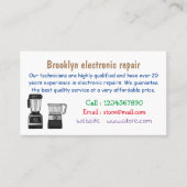 フードプロセッサ&ブレンダー漫画イラストレーション 名刺 (正面)