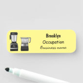 フードプロセッサ&ブレンダー漫画イラストレーション 名札 (インサイチュ)